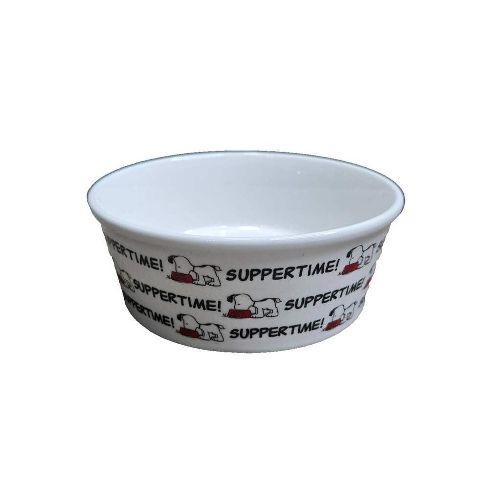 Gibson Peanuts Snoopy Suppertime Stoneware Pet Bowl 5 in Ceramic Food Water Dish